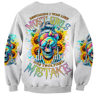 Skull Girl Sweatshirt Assuming I Was Like Most Girls Was Your First Mistake - Wonder Print Shop