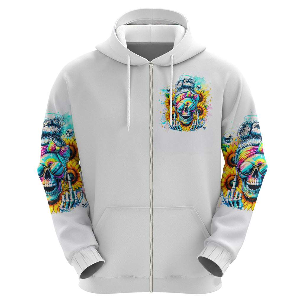 Skull Girl Zip Hoodie Assuming I Was Like Most Girls Was Your First Mistake - Wonder Print Shop