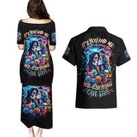 Couple Skull Couples Matching Puletasi and Hawaiian Shirt It't You And Me Against The World Baby - Wonder Print Shop