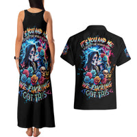 Couple Skull Couples Matching Tank Maxi Dress and Hawaiian Shirt It't You And Me Against The World Baby - Wonder Print Shop