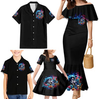 Couple Skull Family Matching Mermaid Dress and Hawaiian Shirt It't You And Me Against The World Baby - Wonder Print Shop