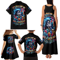 Couple Skull Family Matching Tank Maxi Dress and Hawaiian Shirt It't You And Me Against The World Baby - Wonder Print Shop