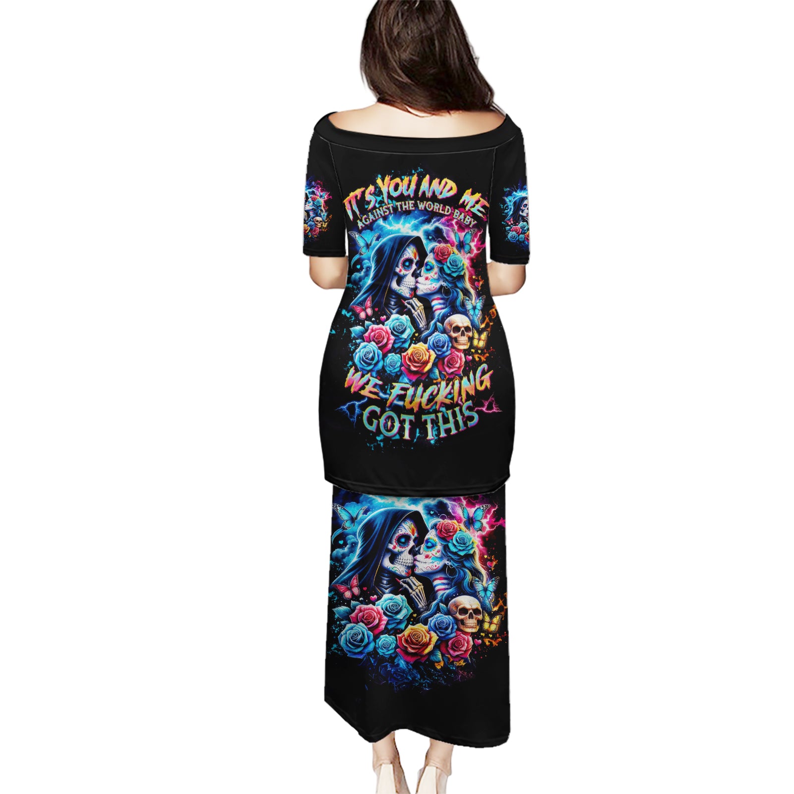 Couple Skull Puletasi It't You And Me Against The World Baby - Wonder Print Shop