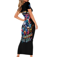 Couple Skull Short Sleeve Bodycon Dress It't You And Me Against The World Baby - Wonder Print Shop