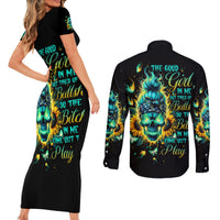 Flame Skull Couples Matching Short Sleeve Bodycon Dress and Long Sleeve Button Shirt The Good Girl In Me Got Tired Of The Bullshit - Wonder Print Shop