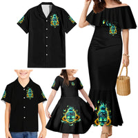 Flame Skull Family Matching Mermaid Dress and Hawaiian Shirt The Good Girl In Me Got Tired Of The Bullshit - Wonder Print Shop