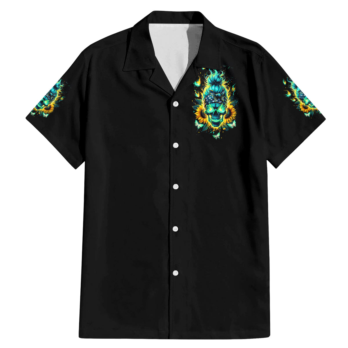 Flame Skull Family Matching Mermaid Dress and Hawaiian Shirt The Good Girl In Me Got Tired Of The Bullshit - Wonder Print Shop