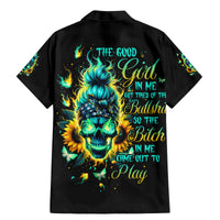 Flame Skull Family Matching Mermaid Dress and Hawaiian Shirt The Good Girl In Me Got Tired Of The Bullshit - Wonder Print Shop