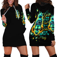 Flame Skull Hoodie Dress The Good Girl In Me Got Tired Of The Bullshit - Wonder Print Shop