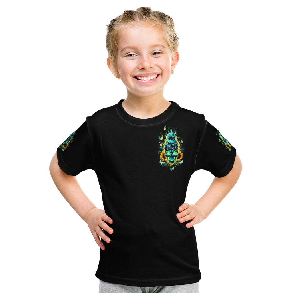 Flame Skull Kid T Shirt The Good Girl In Me Got Tired Of The Bullshit - Wonder Print Shop
