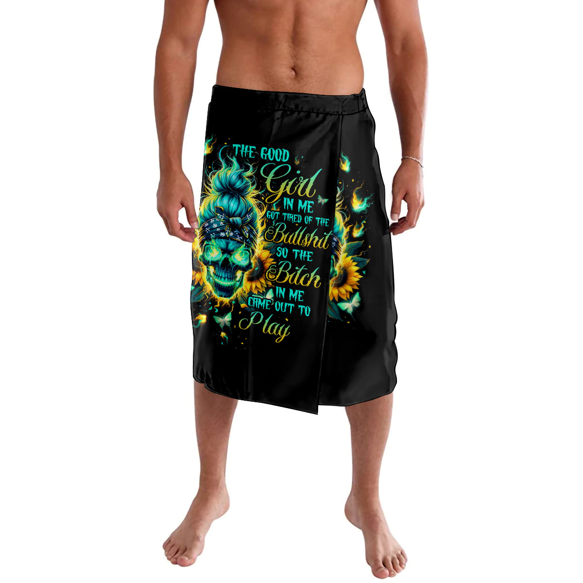 Flame Skull Lavalava The Good Girl In Me Got Tired Of The Bullshit - Wonder Print Shop