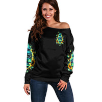 Flame Skull Off Shoulder Sweater The Good Girl In Me Got Tired Of The Bullshit - Wonder Print Shop
