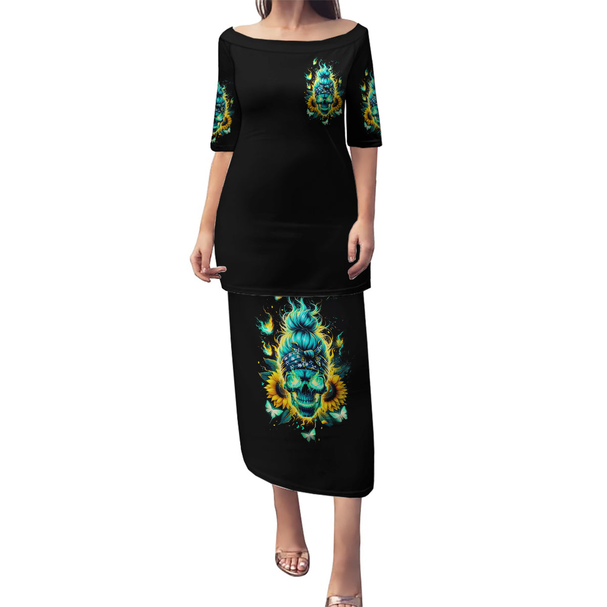 Flame Skull Puletasi The Good Girl In Me Got Tired Of The Bullshit - Wonder Print Shop