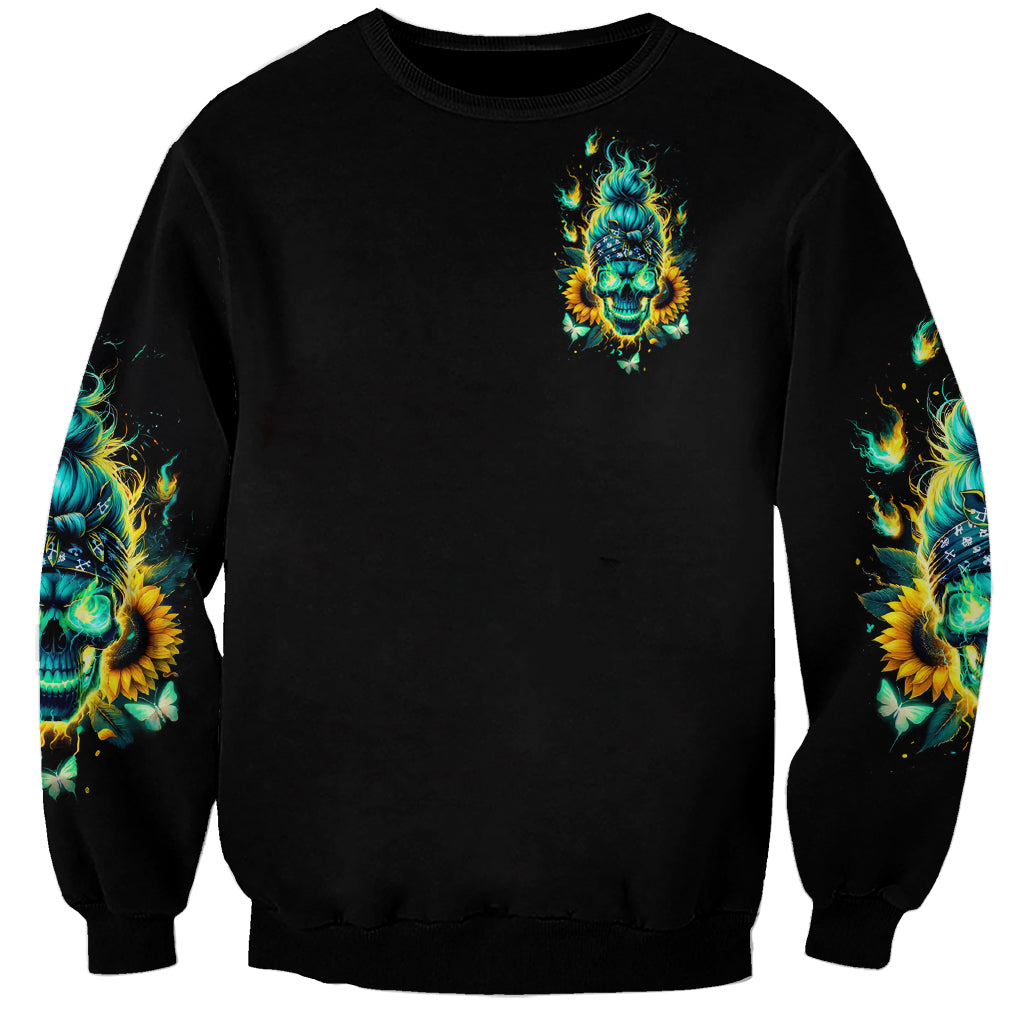 Flame Skull Sweatshirt The Good Girl In Me Got Tired Of The Bullshit - Wonder Print Shop