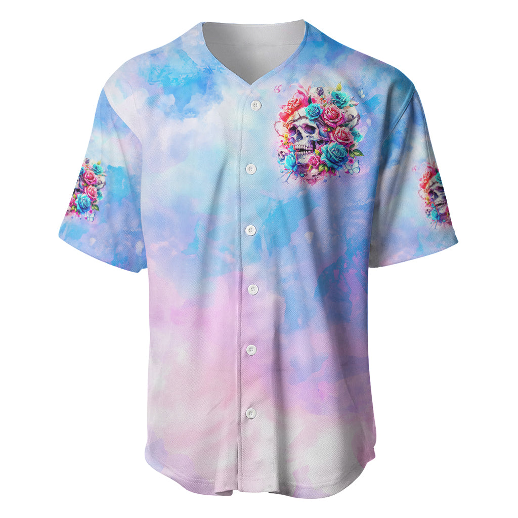 Rose Skull Baseball Jersey The Good Girl In Me Got Tired Of The Bullshit - Wonder Print Shop