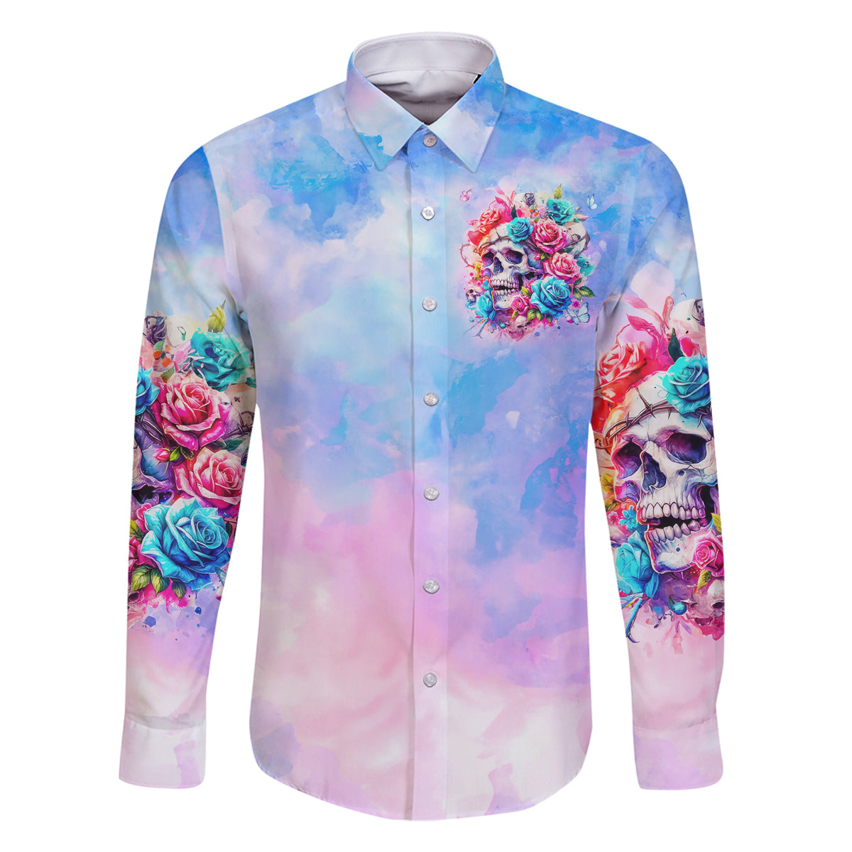 Rose Skull Family Matching Mermaid Dress and Hawaiian Shirt The Good Girl In Me Got Tired Of The Bullshit - Wonder Print Shop