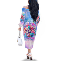 Rose Skull Family Matching Off Shoulder Long Sleeve Dress and Hawaiian Shirt The Good Girl In Me Got Tired Of The Bullshit - Wonder Print Shop