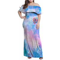 Rose Skull Family Matching Off Shoulder Maxi Dress and Hawaiian Shirt The Good Girl In Me Got Tired Of The Bullshit - Wonder Print Shop