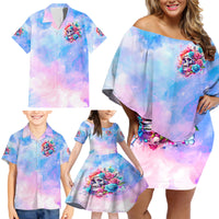 Rose Skull Family Matching Off Shoulder Short Dress and Hawaiian Shirt The Good Girl In Me Got Tired Of The Bullshit - Wonder Print Shop