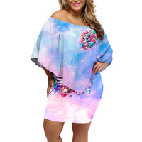 Rose Skull Family Matching Off Shoulder Short Dress and Hawaiian Shirt The Good Girl In Me Got Tired Of The Bullshit - Wonder Print Shop