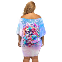 Rose Skull Family Matching Off Shoulder Short Dress and Hawaiian Shirt The Good Girl In Me Got Tired Of The Bullshit - Wonder Print Shop