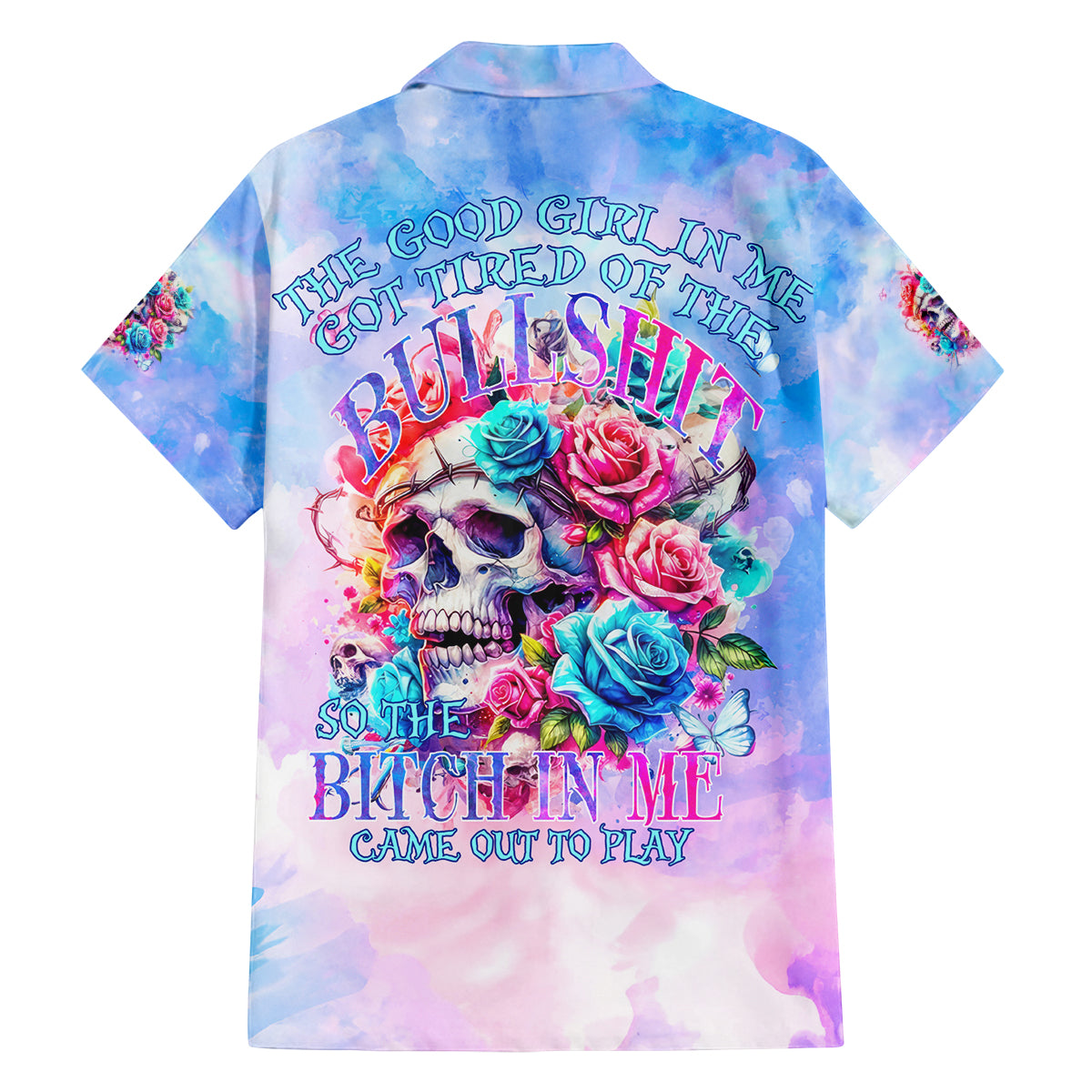 Rose Skull Family Matching Summer Maxi Dress and Hawaiian Shirt The Good Girl In Me Got Tired Of The Bullshit - Wonder Print Shop