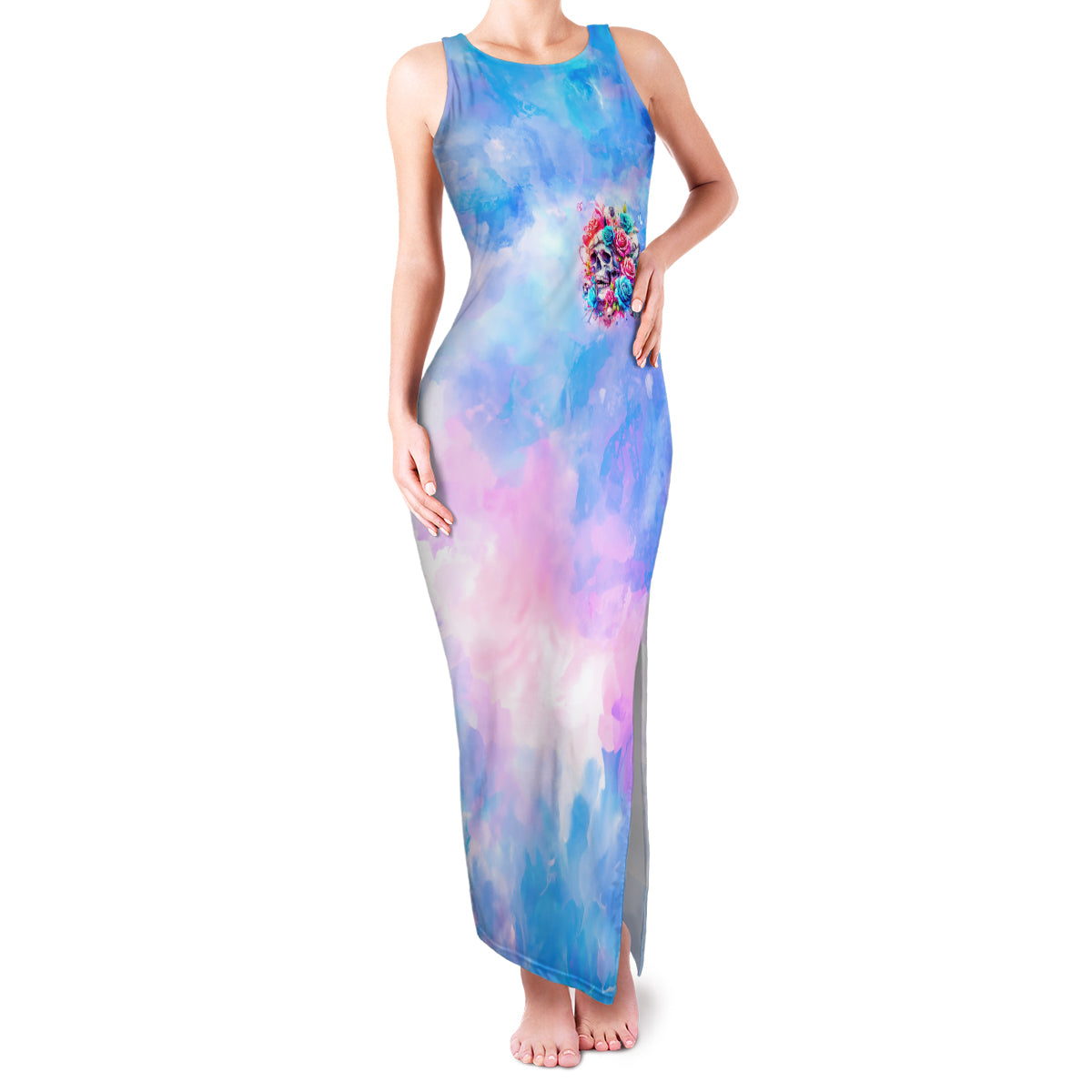 Rose Skull Family Matching Tank Maxi Dress and Hawaiian Shirt The Good Girl In Me Got Tired Of The Bullshit - Wonder Print Shop