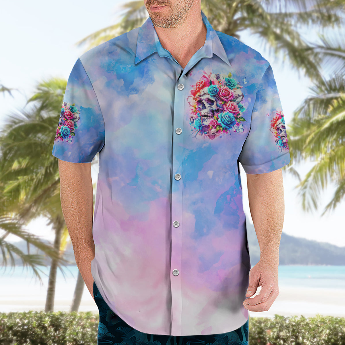 Rose Skull Hawaiian Shirt The Good Girl In Me Got Tired Of The Bullshit - Wonder Print Shop