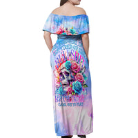 Rose Skull Off Shoulder Maxi Dress The Good Girl In Me Got Tired Of The Bullshit - Wonder Print Shop