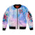Rose Skull Sleeve Zip Bomber Jacket The Good Girl In Me Got Tired Of The Bullshit - Wonder Print Shop
