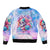 Rose Skull Sleeve Zip Bomber Jacket The Good Girl In Me Got Tired Of The Bullshit - Wonder Print Shop