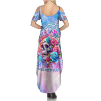 Rose Skull Summer Maxi Dress The Good Girl In Me Got Tired Of The Bullshit - Wonder Print Shop