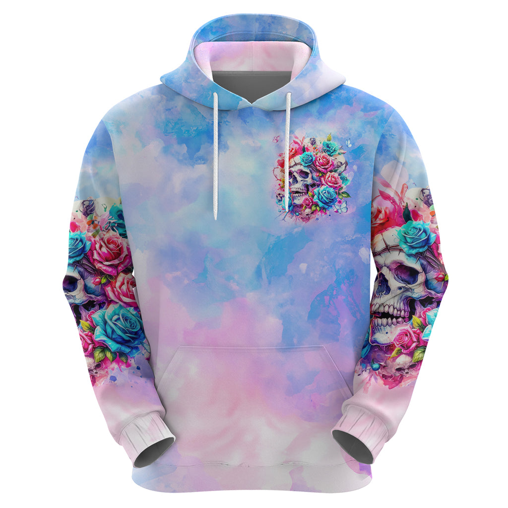 Rose Skull Zip Hoodie The Good Girl In Me Got Tired Of The Bullshit - Wonder Print Shop