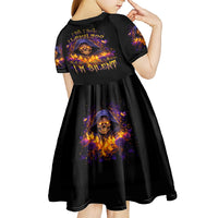 Flame Skull Kid Short Sleeve Dress I Talk I Smite But Be Careful When I Silent - Wonder Print Shop