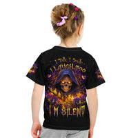 Flame Skull Kid T Shirt I Talk I Smite But Be Careful When I Silent - Wonder Print Shop