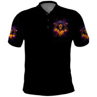 Flame Skull Polo Shirt I Talk I Smite But Be Careful When I Silent - Wonder Print Shop