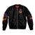 Flame Skull Sleeve Zip Bomber Jacket I Talk I Smite But Be Careful When I Silent - Wonder Print Shop
