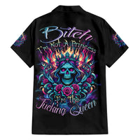 Queen Skull Family Matching Short Sleeve Bodycon Dress and Hawaiian Shirt Bitch I'm Not A Princess I'm The Fucking Queen - Wonder Print Shop