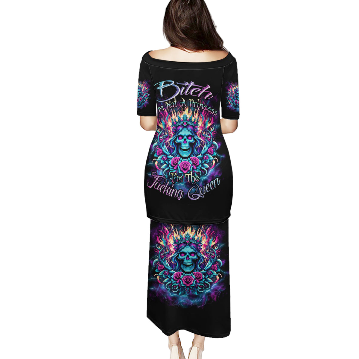 Queen Skull Puletasi Bitch I'm Not A Princess I'm The Fucking Queen - Wonder Print Shop