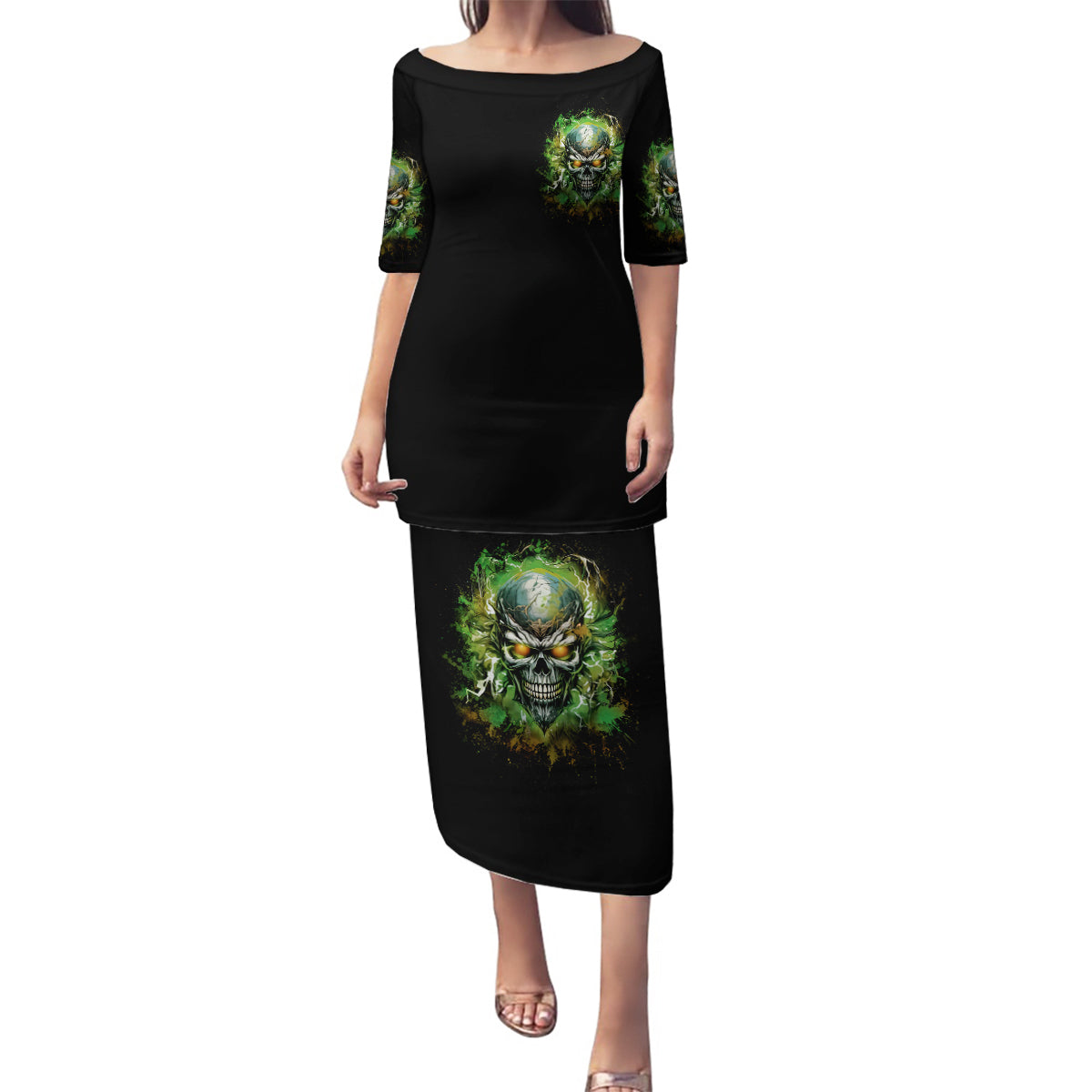 Old Skull Family Matching Puletasi and Hawaiian Shirt I Stopped Fighting My Inner Demons We On The Same Side Now - Wonder Print Shop