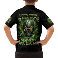 Old Skull Hawaiian Shirt I Stopped Fighting My Inner Demons We On The Same Side Now - Wonder Print Shop