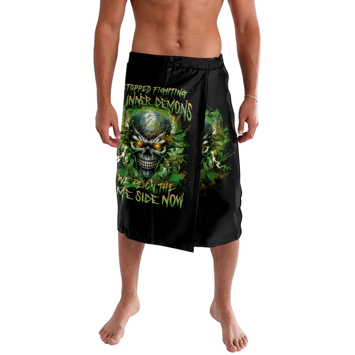 Old Skull Lavalava I Stopped Fighting My Inner Demons We On The Same Side Now - Wonder Print Shop