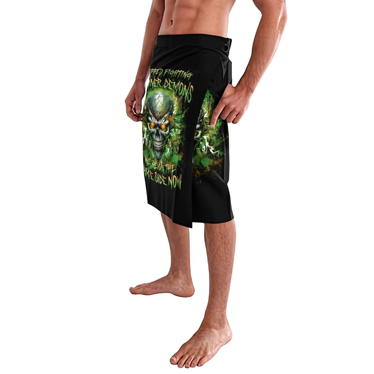 Old Skull Lavalava I Stopped Fighting My Inner Demons We On The Same Side Now - Wonder Print Shop