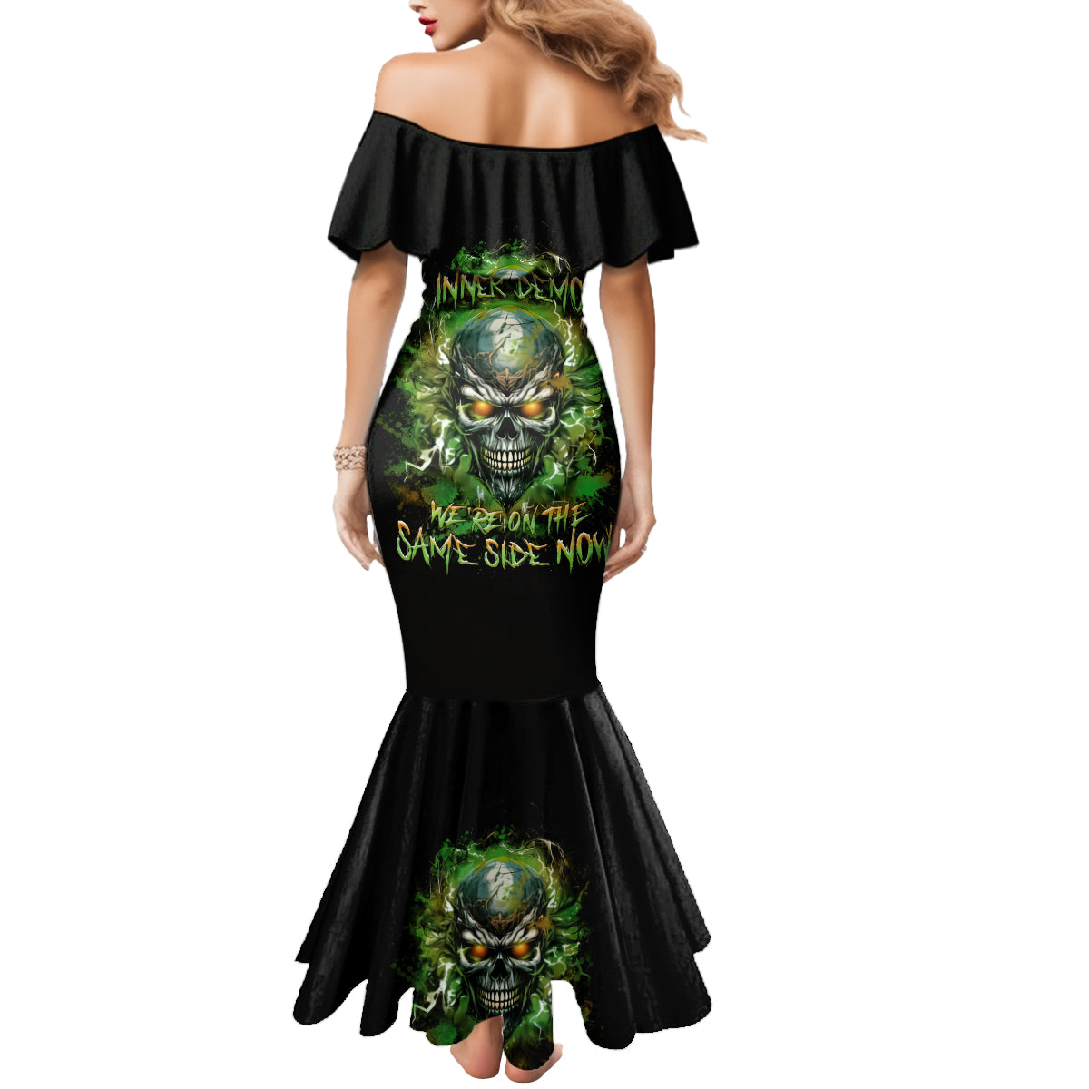 Old Skull Mermaid Dress I Stopped Fighting My Inner Demons We On The Same Side Now - Wonder Print Shop
