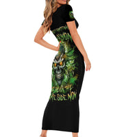 Old Skull Short Sleeve Bodycon Dress I Stopped Fighting My Inner Demons We On The Same Side Now - Wonder Print Shop