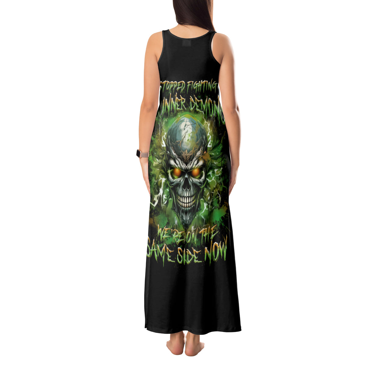 Old Skull Tank Maxi Dress I Stopped Fighting My Inner Demons We On The Same Side Now - Wonder Print Shop