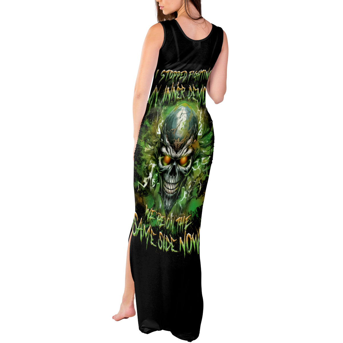 Old Skull Tank Maxi Dress I Stopped Fighting My Inner Demons We On The Same Side Now - Wonder Print Shop