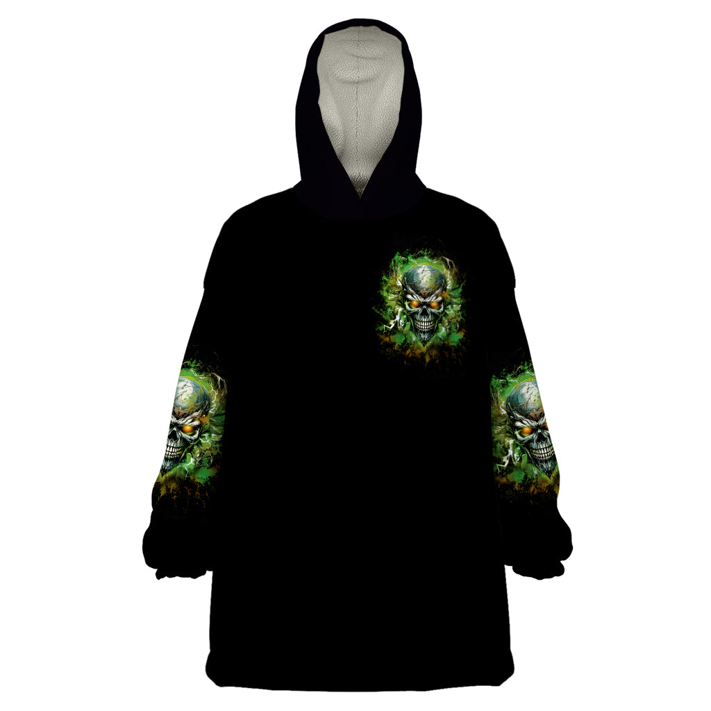 Old Skull Wearable Blanket Hoodie I Stopped Fighting My Inner Demons We On The Same Side Now - Wonder Print Shop