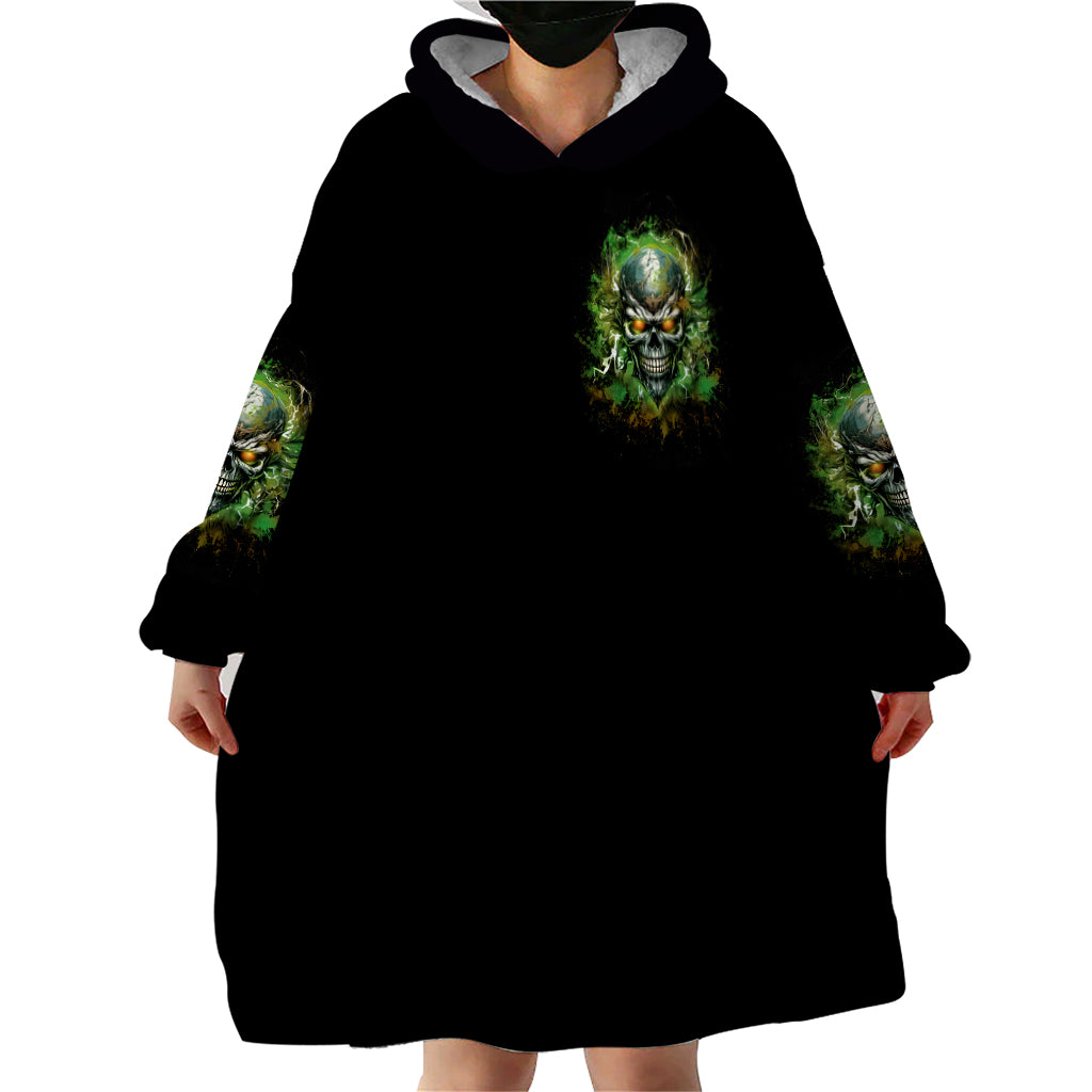 Old Skull Wearable Blanket Hoodie I Stopped Fighting My Inner Demons We On The Same Side Now - Wonder Print Shop