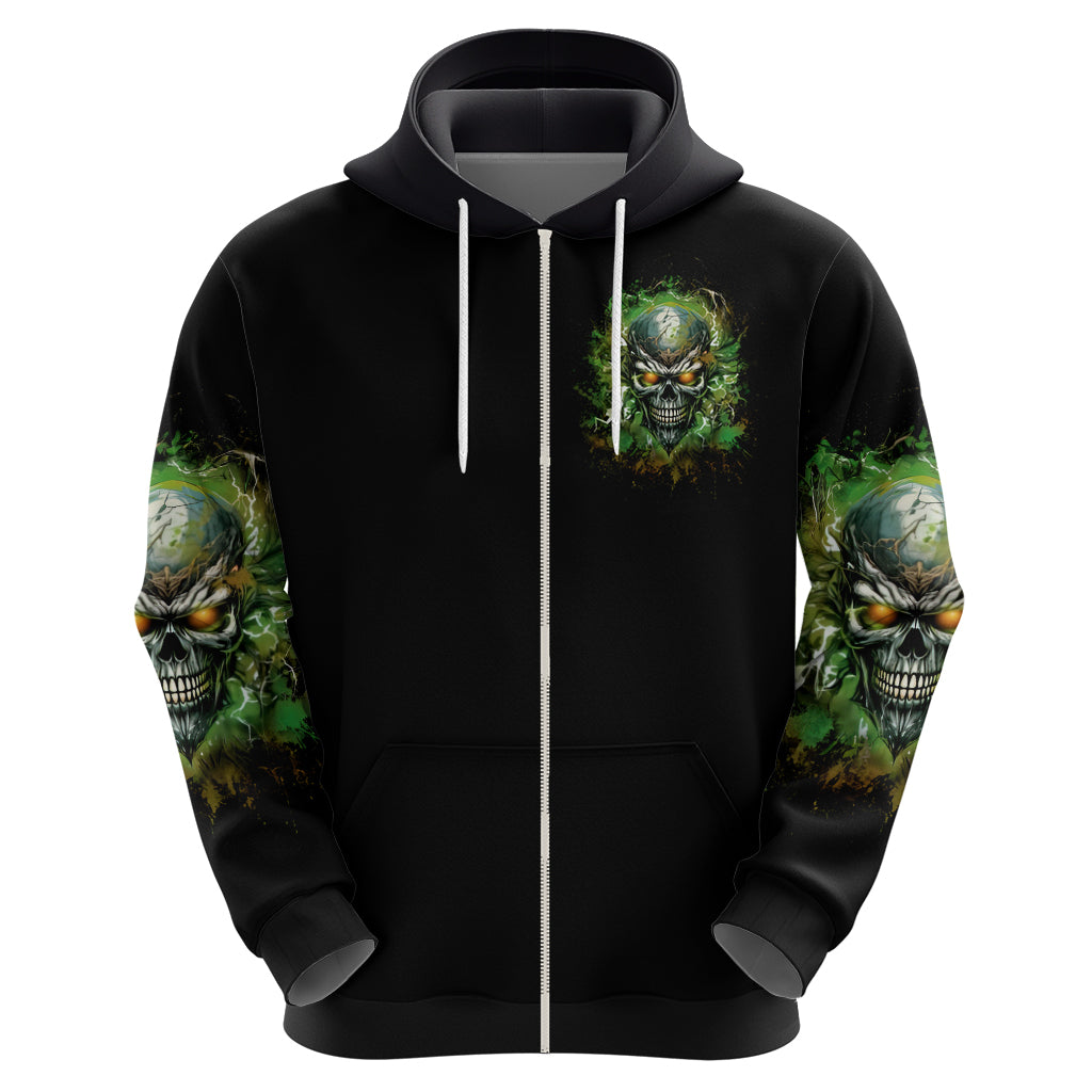 Old Skull Zip Hoodie I Stopped Fighting My Inner Demons We On The Same Side Now - Wonder Print Shop